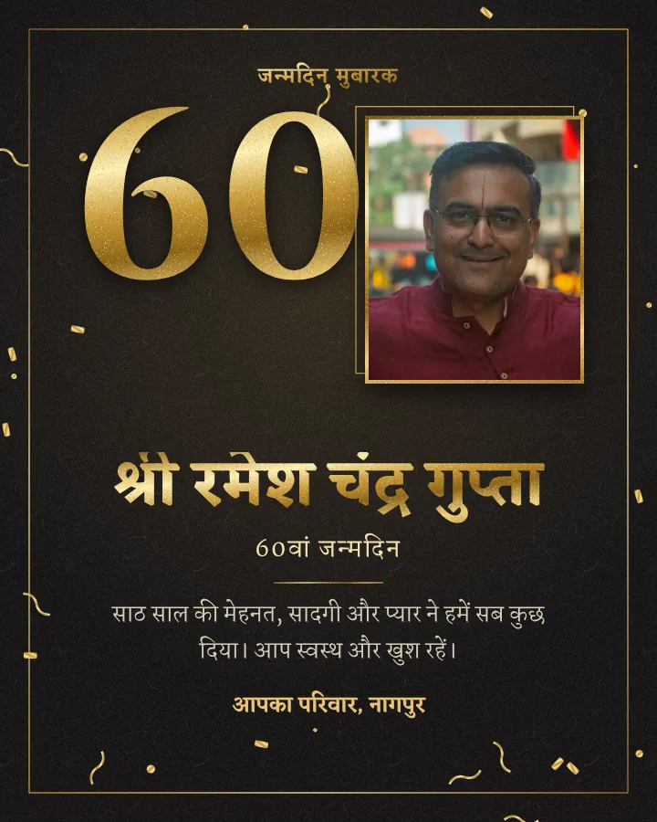 Golden Celebration birthday card design